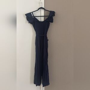 Blue Off-the-Shoulder Maxi Gown for Wedding Guests